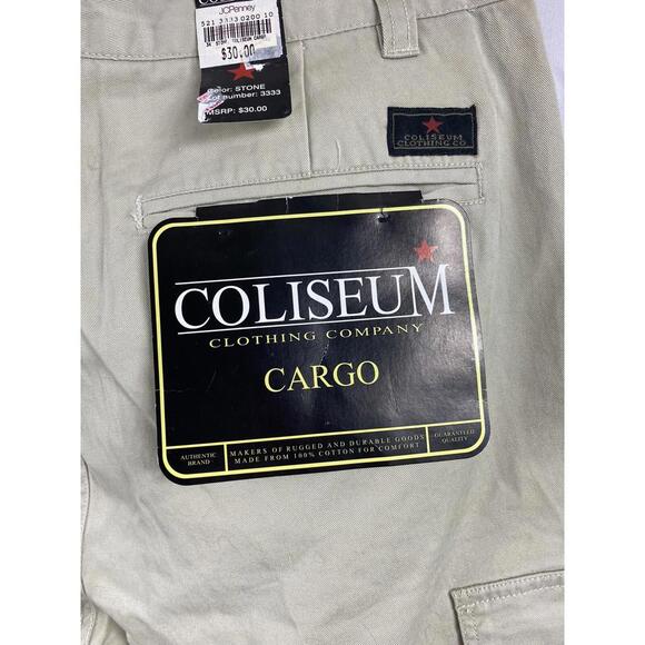Coliseum Men's Cargo Shorts Size 36 New with Tags Color :Stone - Picture 6 of 12
